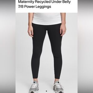 GAP maternity recycled under belly 7/8 power leggings, size S